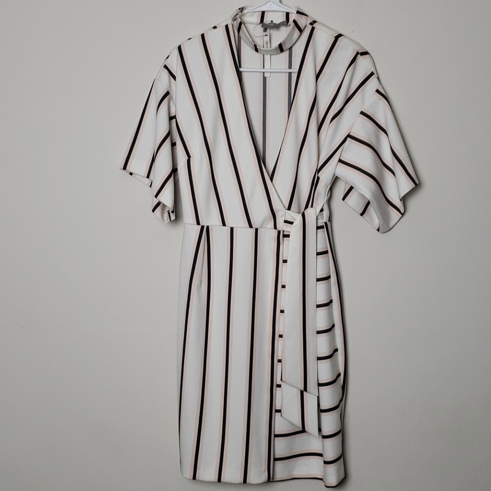NWT ASOS Striped Wrap Dress Size 2 - Picture 6 of 14